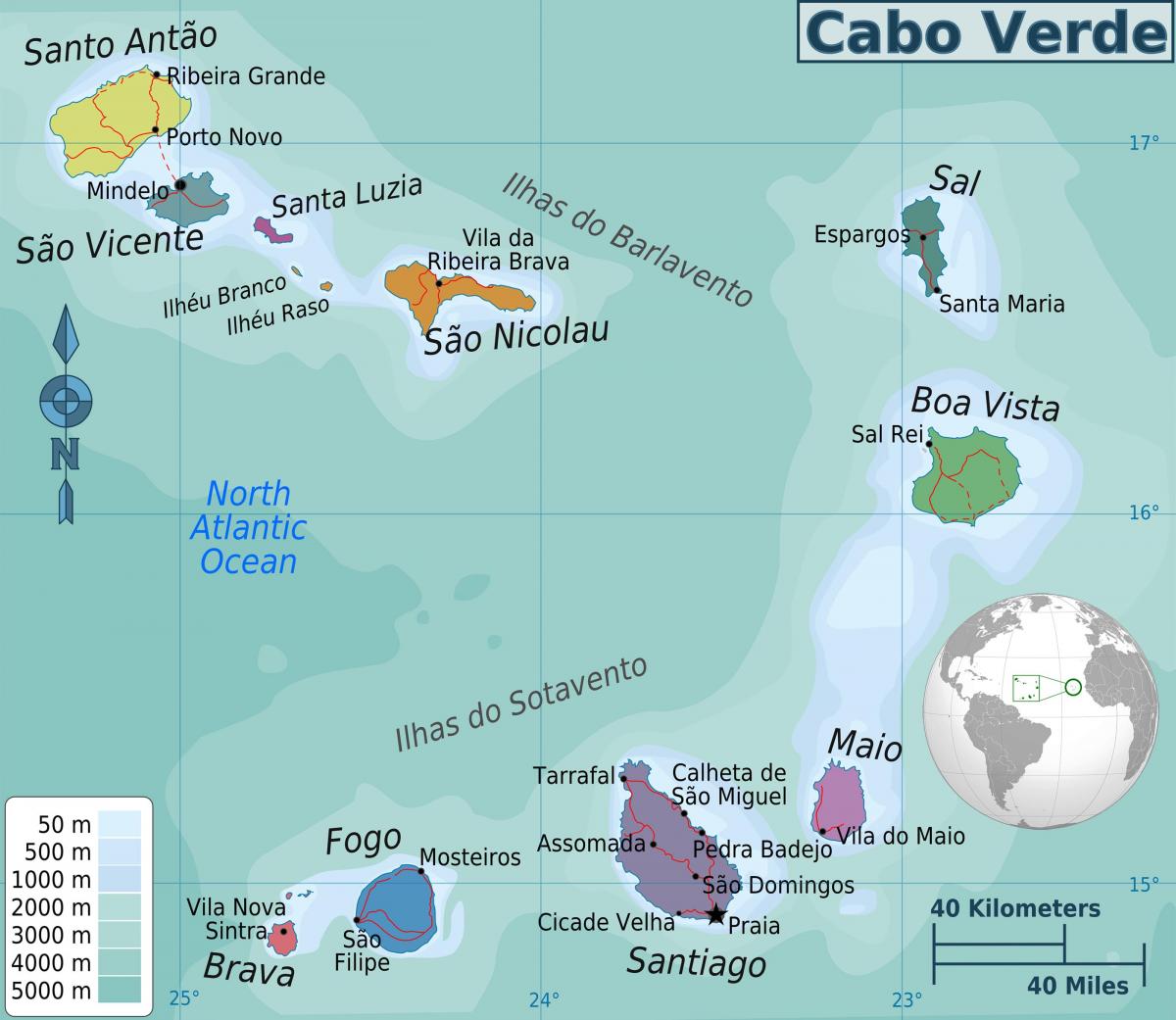 Cape Verde na karti