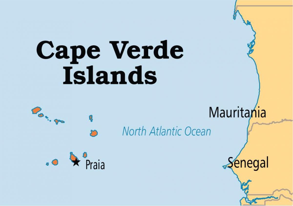 karta Cape Verde otoka Afrika 