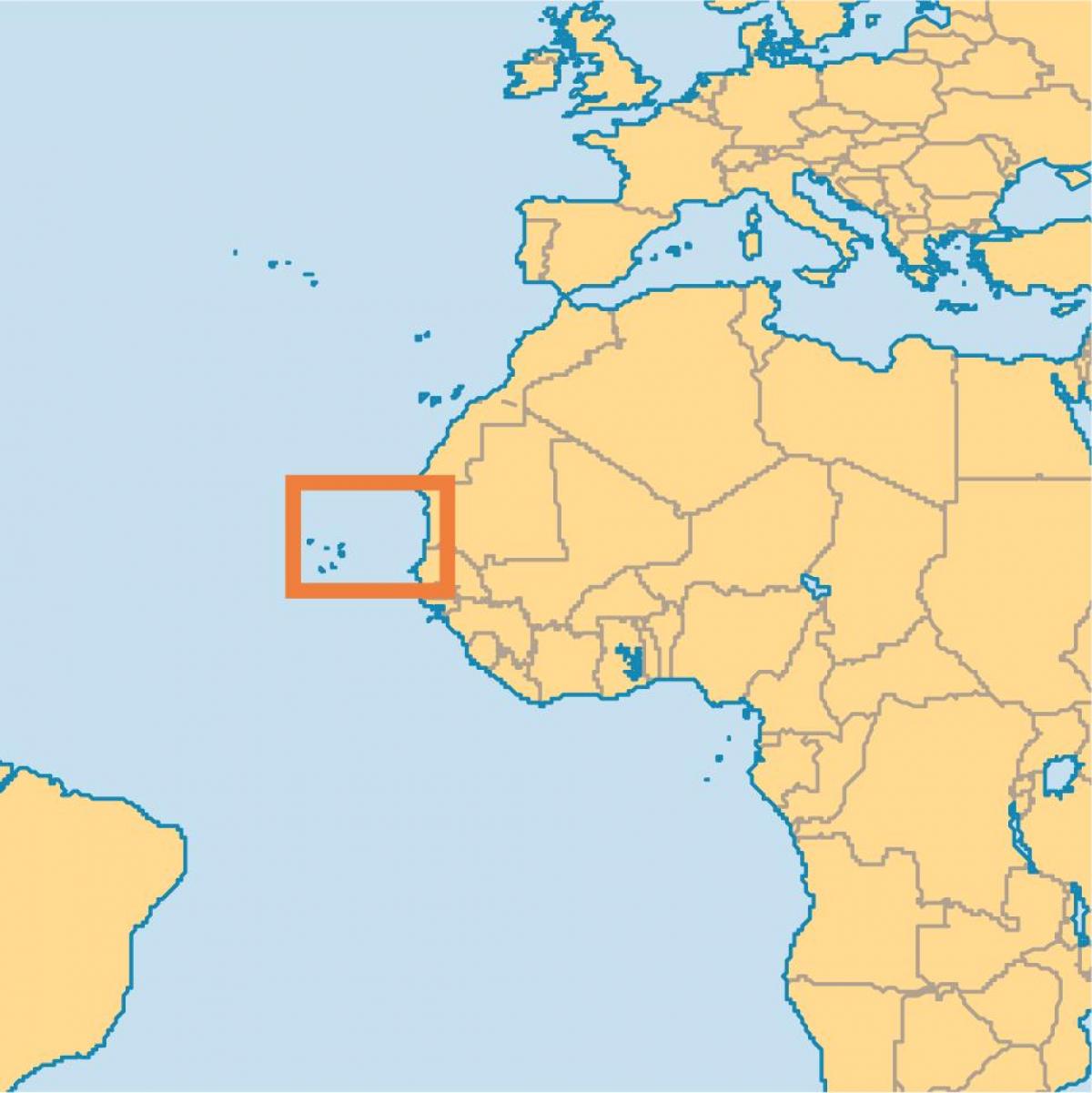 prikaži Cape Verde na karti svijeta