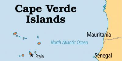 Karta Cape Verde otoka Afrika 